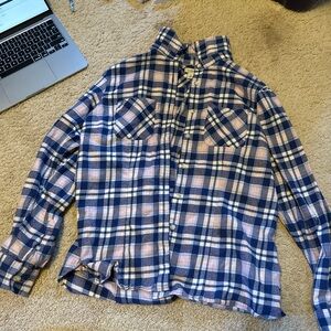 L.L. Bean Blue and Pink Plaid Shirt